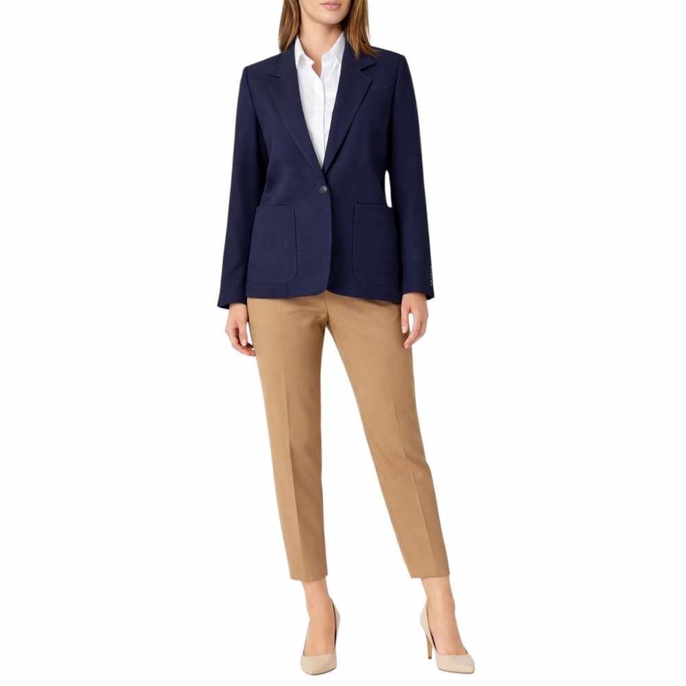 Vintage Accent Navy Wool Blazer Women’s Size 14 Made USA ILGWU Tailored Jacket - Picture 12 of 12